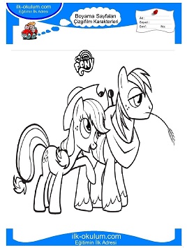 Çocuklar İçin My Little Poni Boyama Sayfaları 